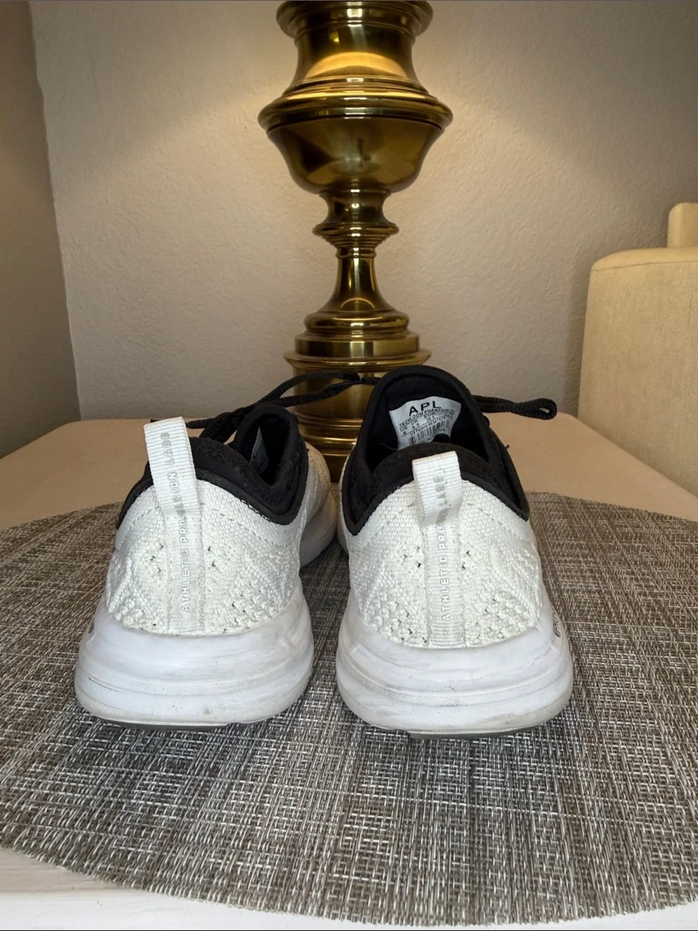 APL White Knit Sneakers with Black Accents